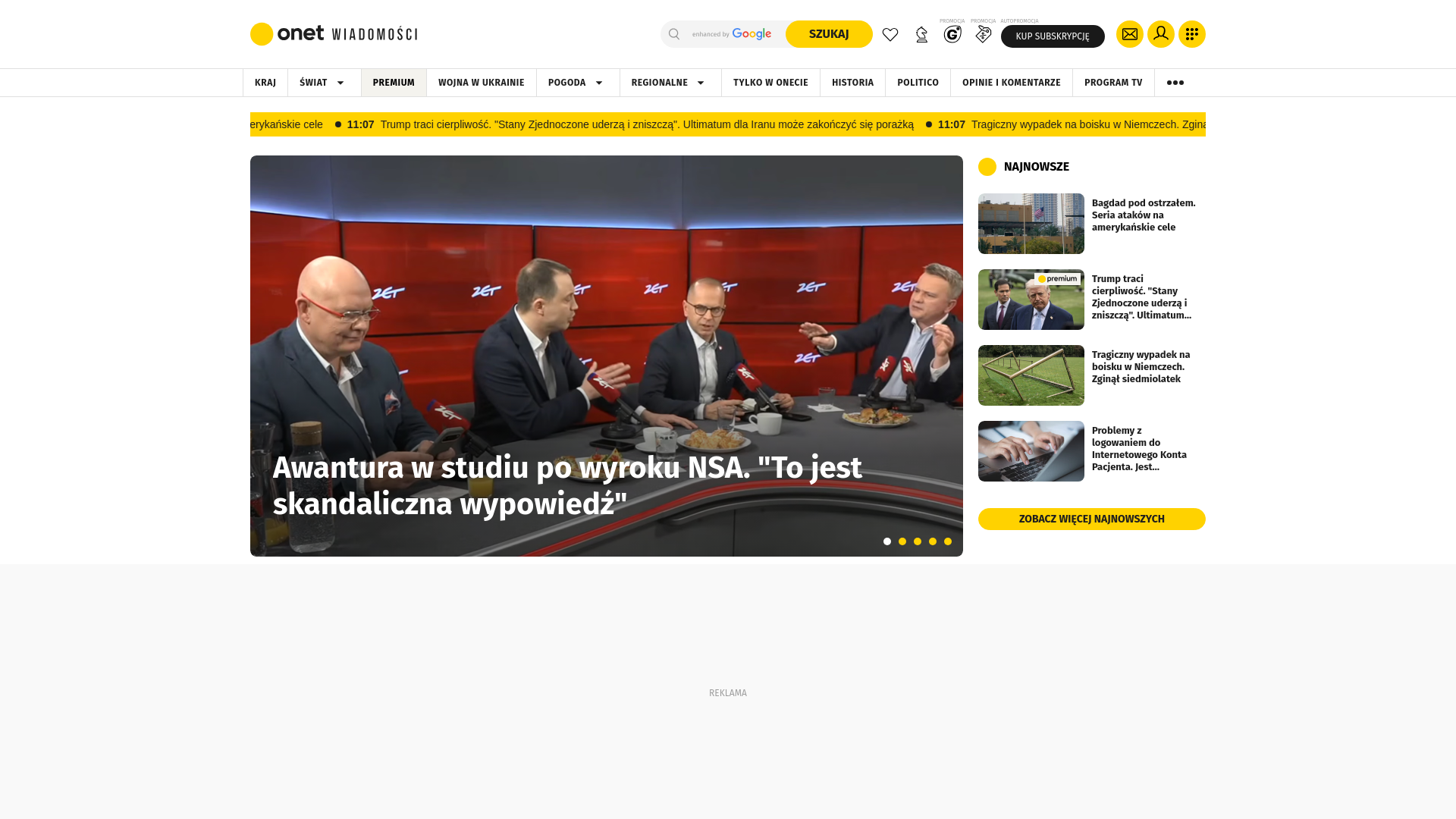 website screenshot of https://wiadomosci.onet.pl