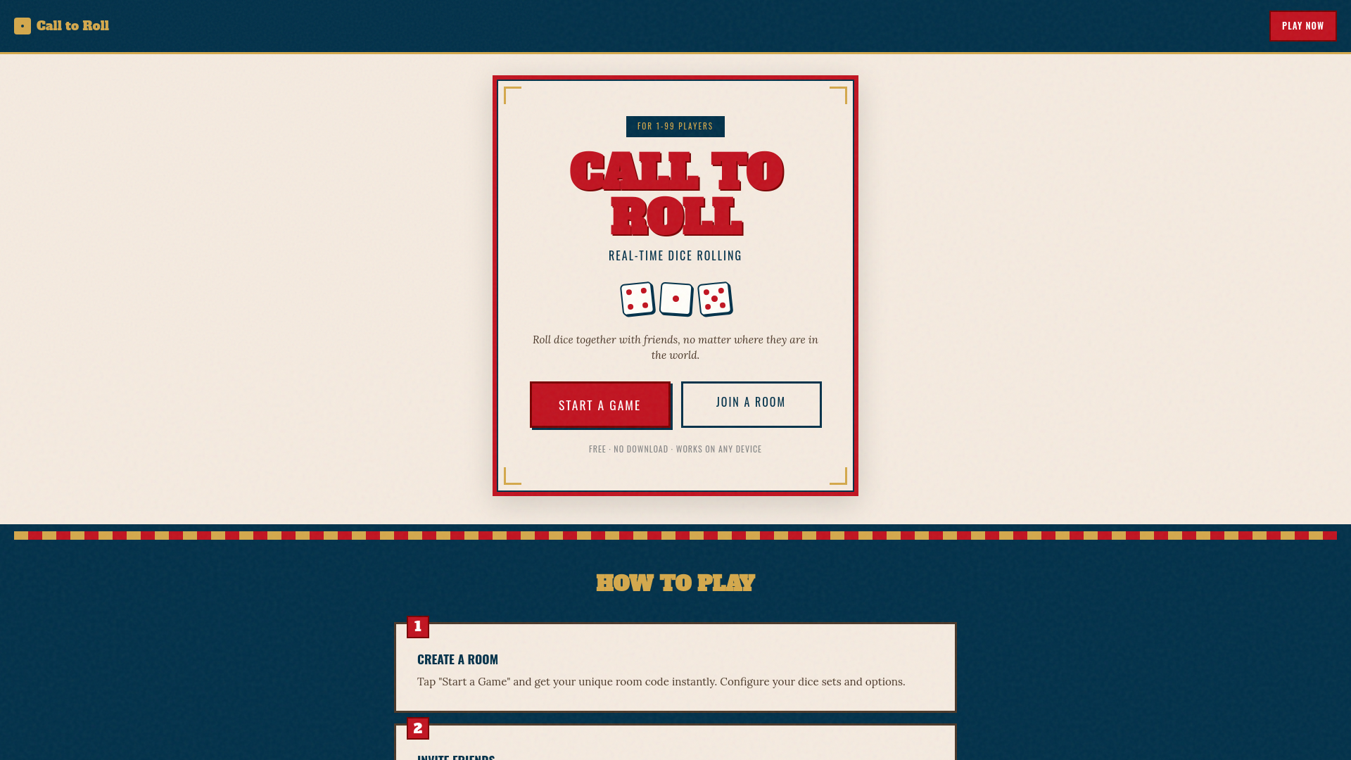 website screenshot of https://calltoroll.fun/