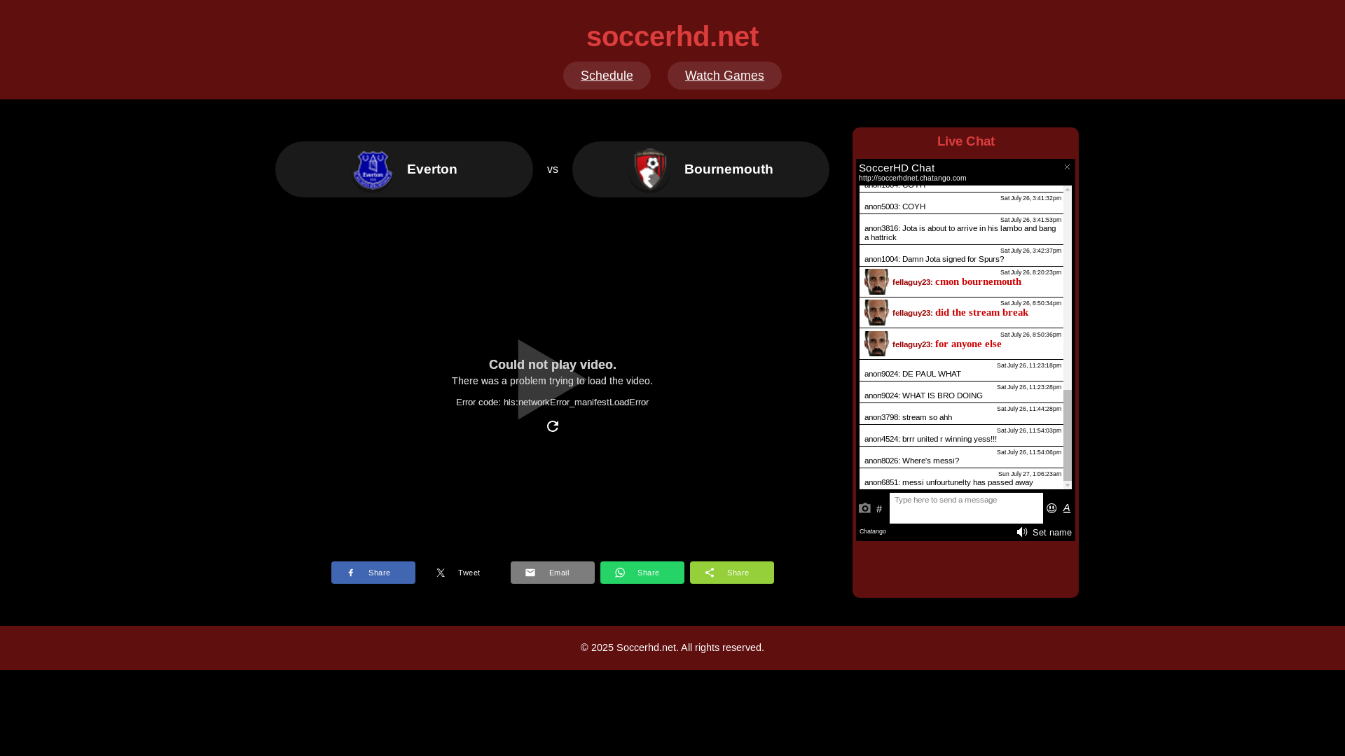 website screenshot of https://soccerhd.net/soccer/everton-vs-bournemouth.php