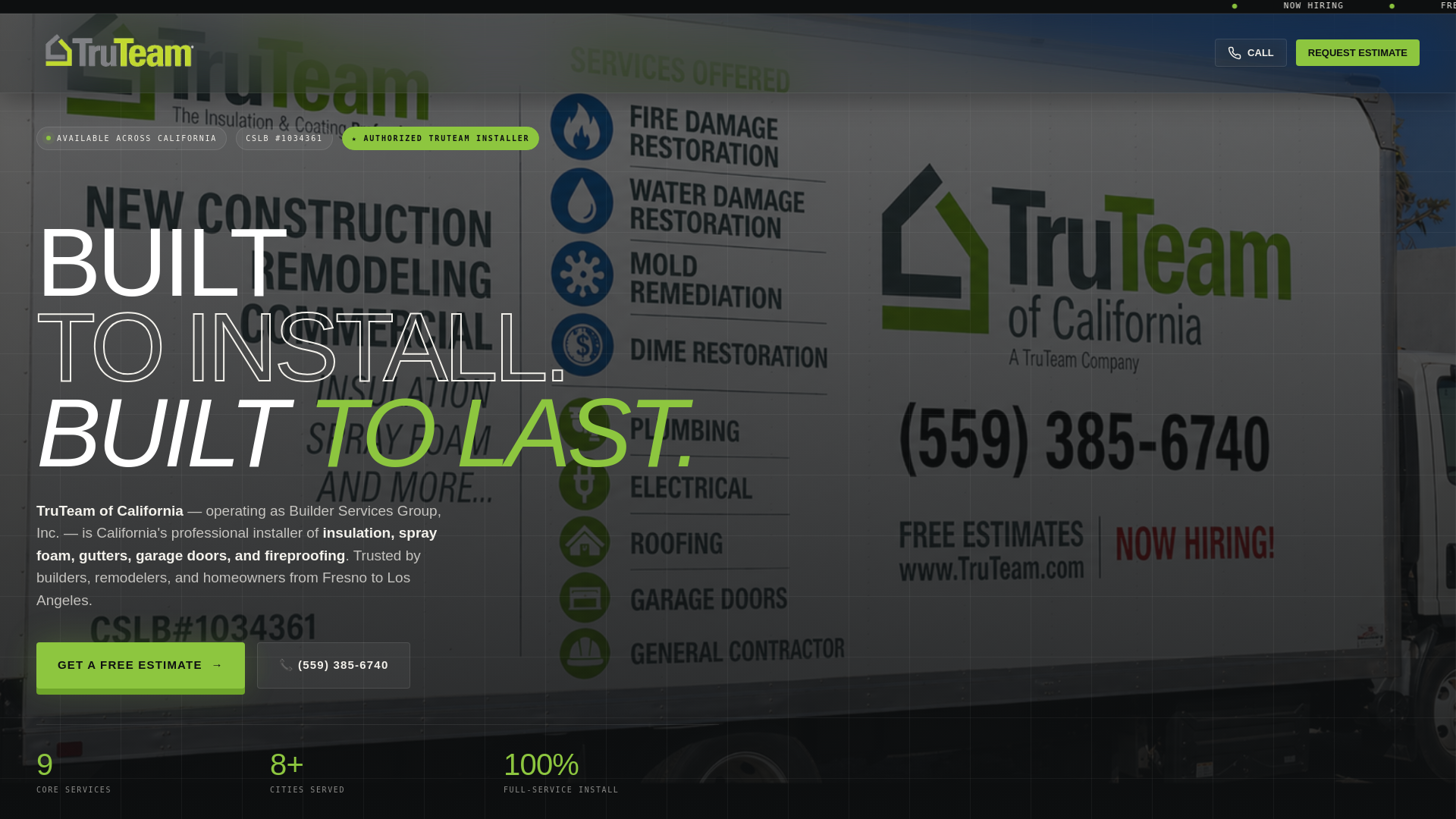 website screenshot of https://hiretruteam.com