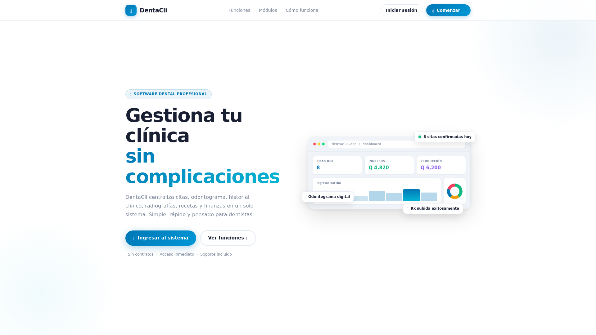 website screenshot of https://dentacli.com/