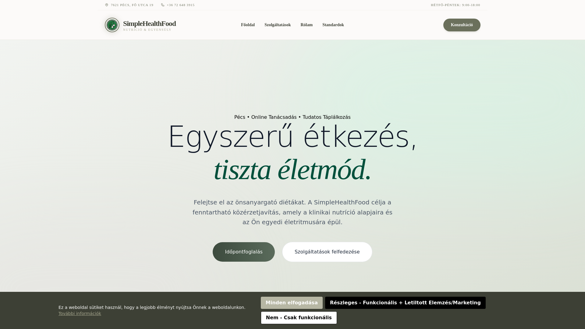 website screenshot of https://simplehealthfoodhufi.info/