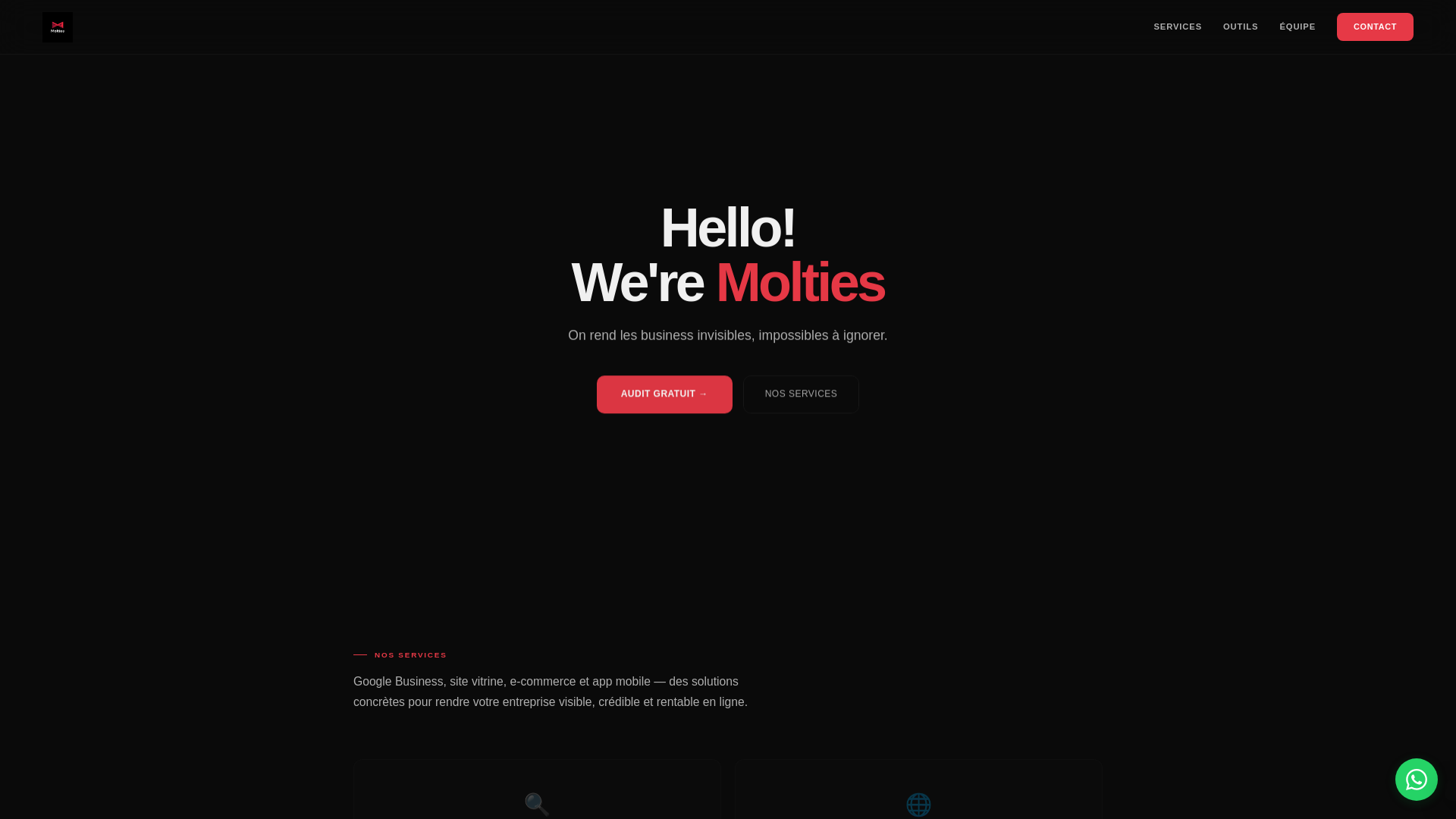 website screenshot of https://molties.fr/