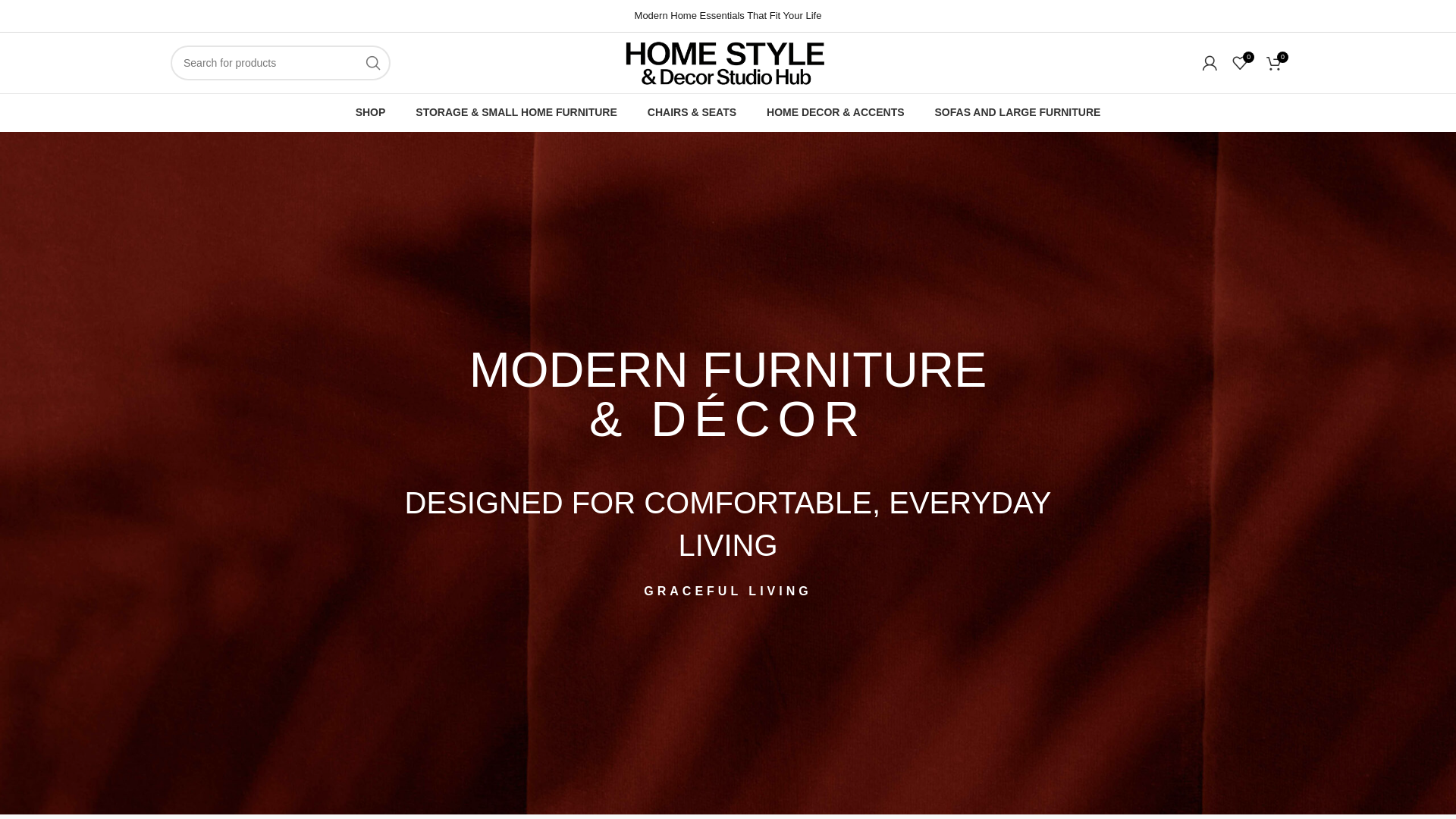 website screenshot of https://homestyleanddecorstudiohub.com