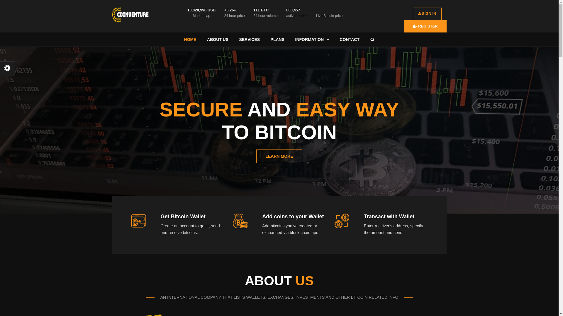 website screenshot of https://coinventure.ltd/