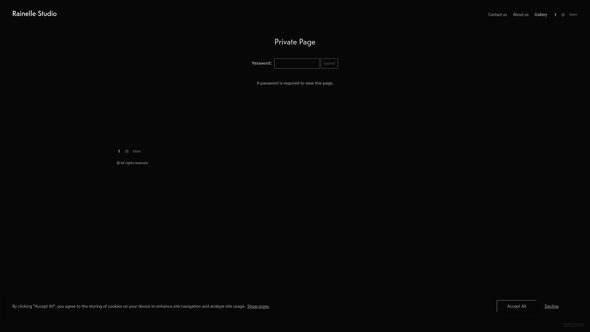 website screenshot of https://rainellestudio.com.au