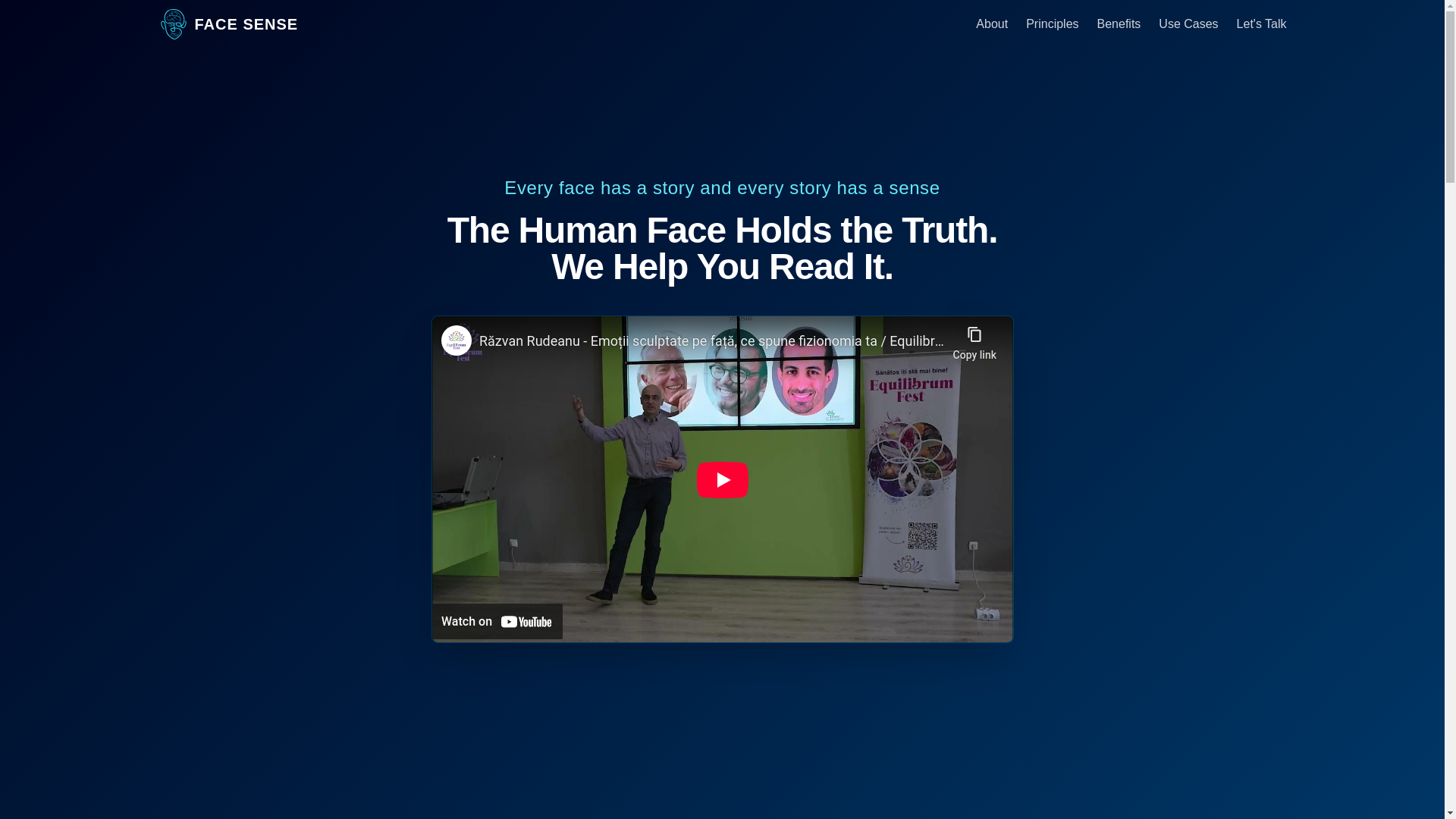 website screenshot of https://face-sense.ro/