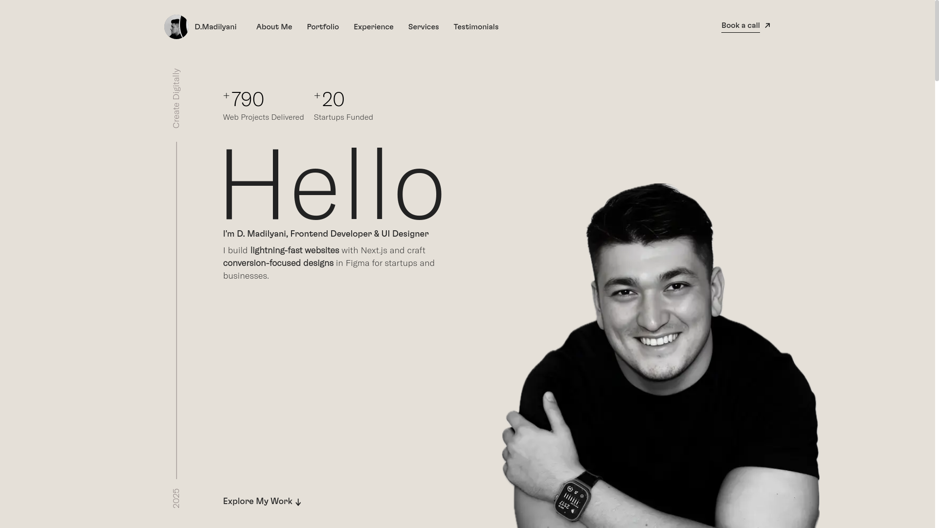 website screenshot of https://madilyani.art/
