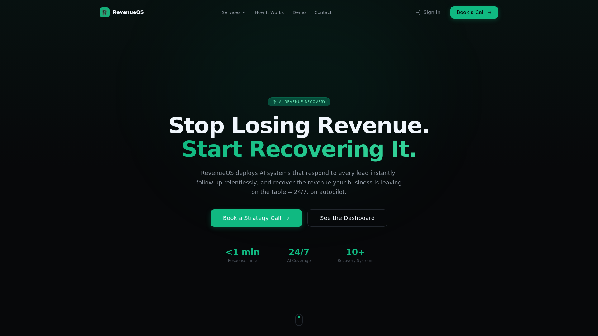 website screenshot of https://revenueos.dev/