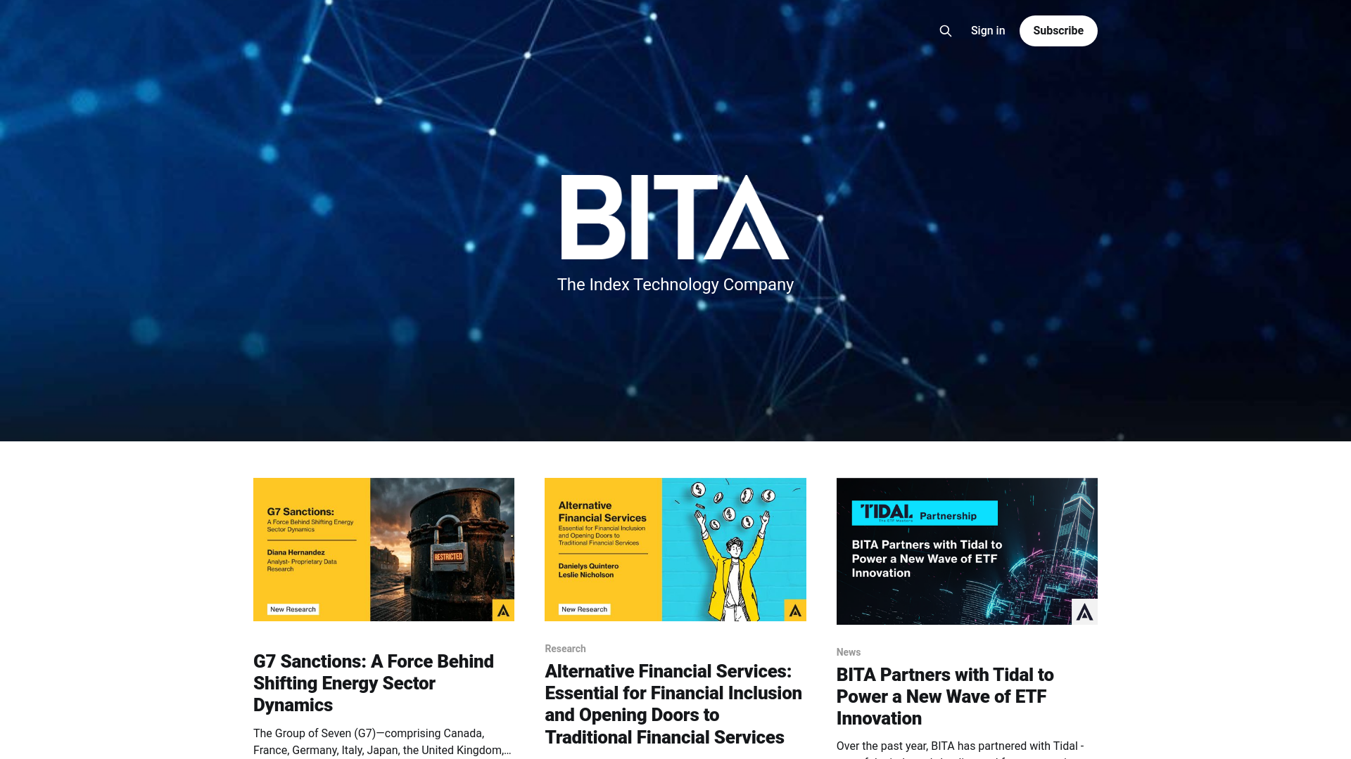 website screenshot of https://bita.ghost.io