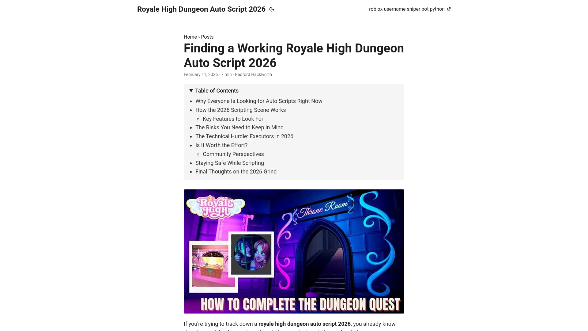website screenshot of https://royale-high-dungeon-auto-script-2026.pages.dev/