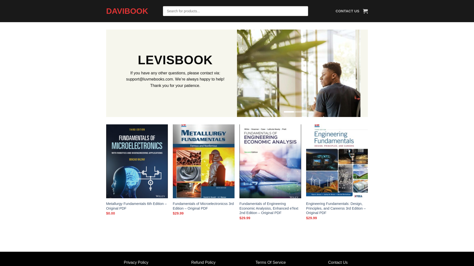 website screenshot of https://davibook.com/