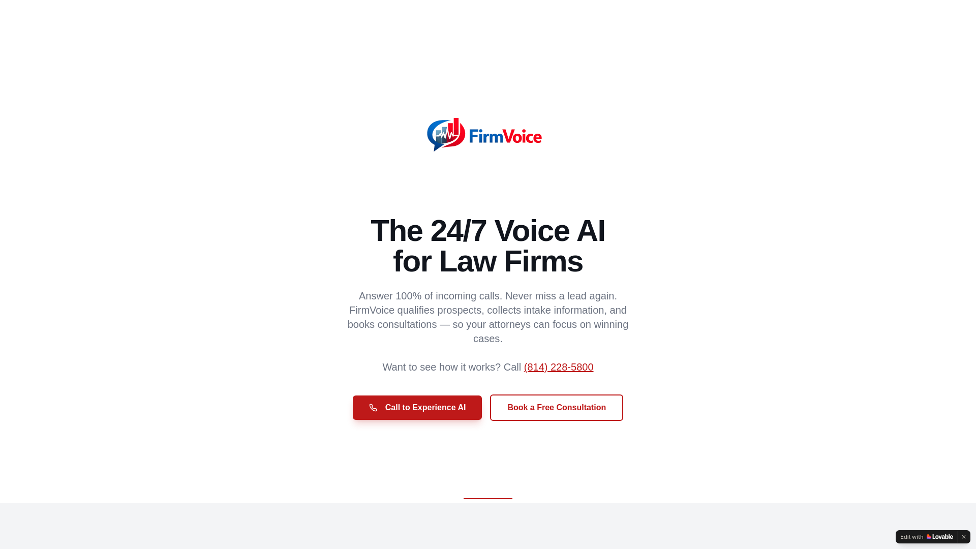 website screenshot of https://getfirmvoice.com/