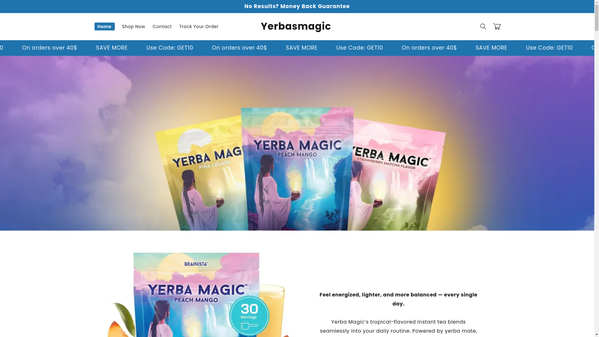 website screenshot of https://shopyerbamate.store/