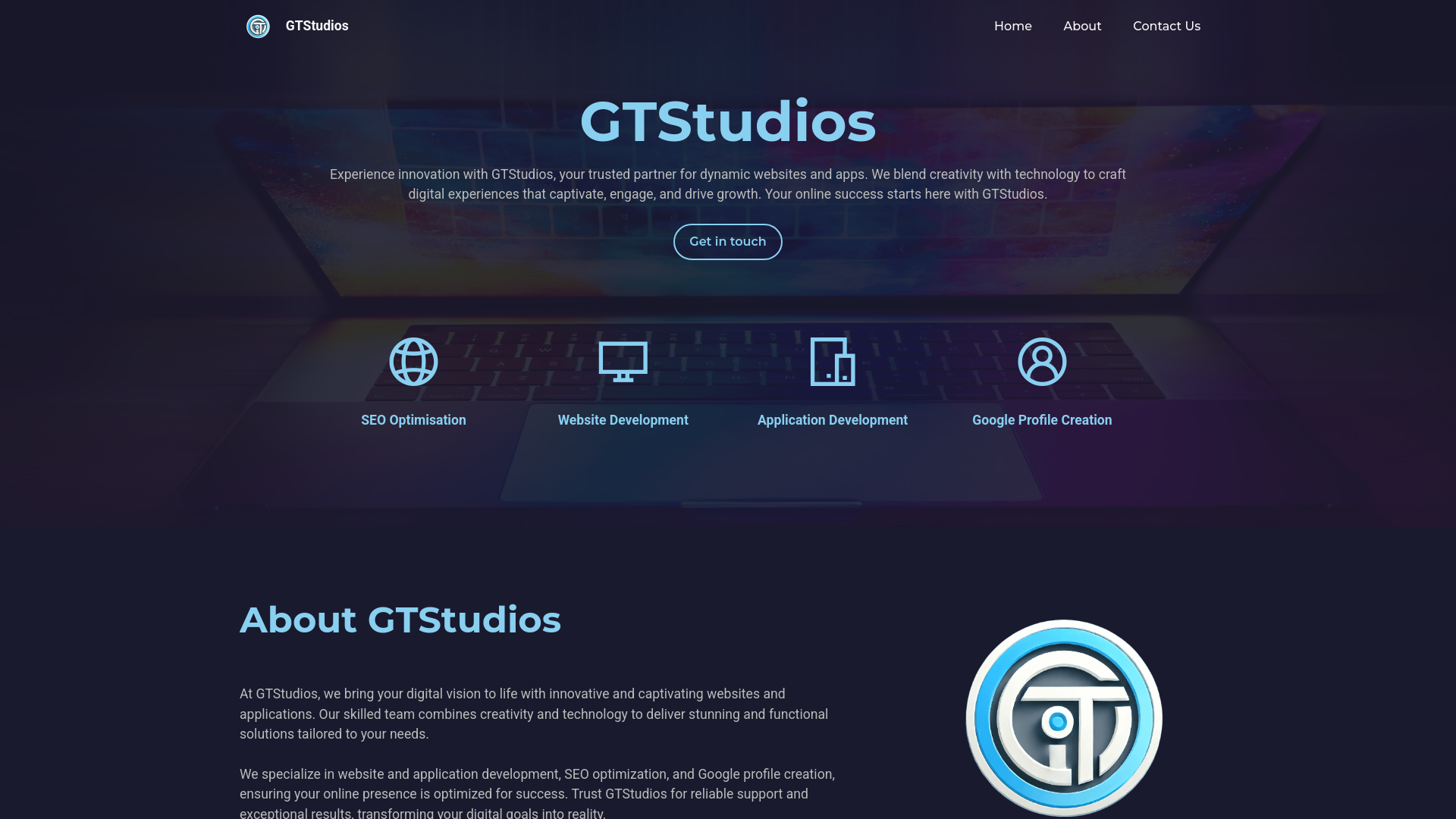 website screenshot of https://gtstudiosit.com/