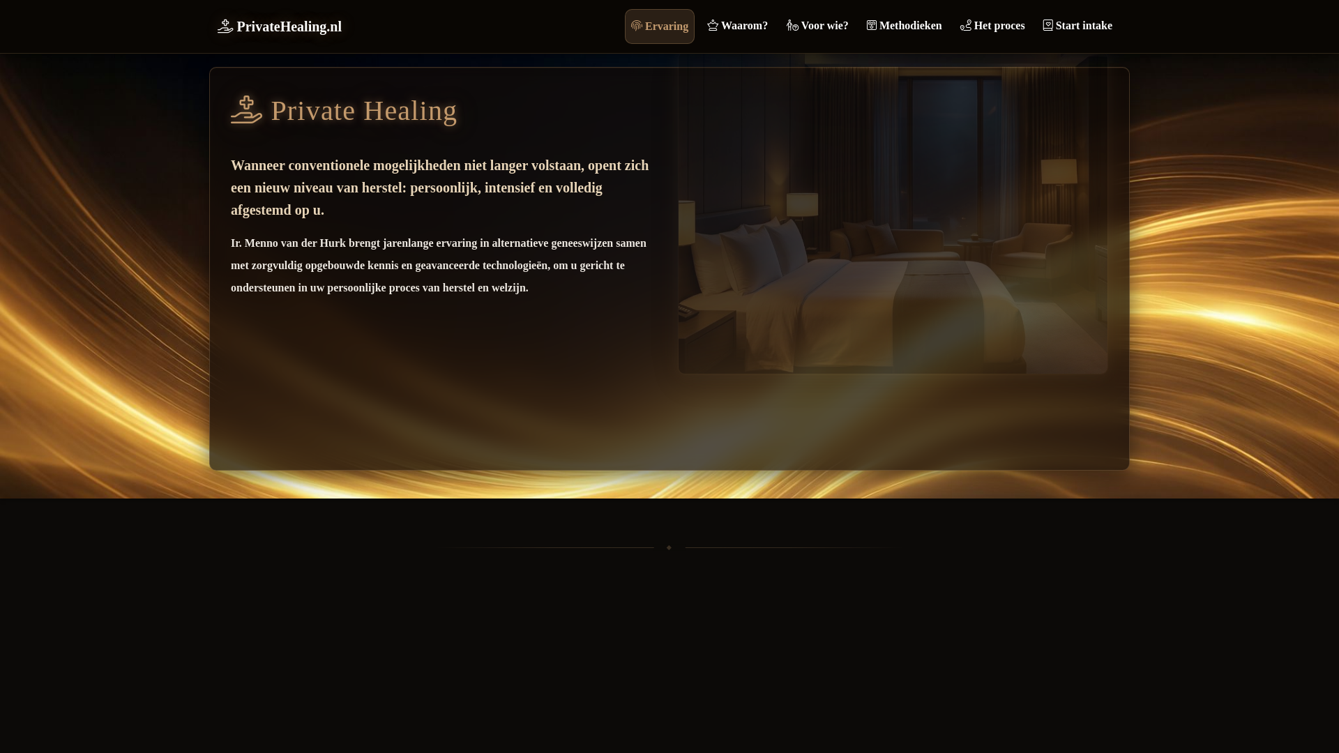 website screenshot of https://privatehealing.nl