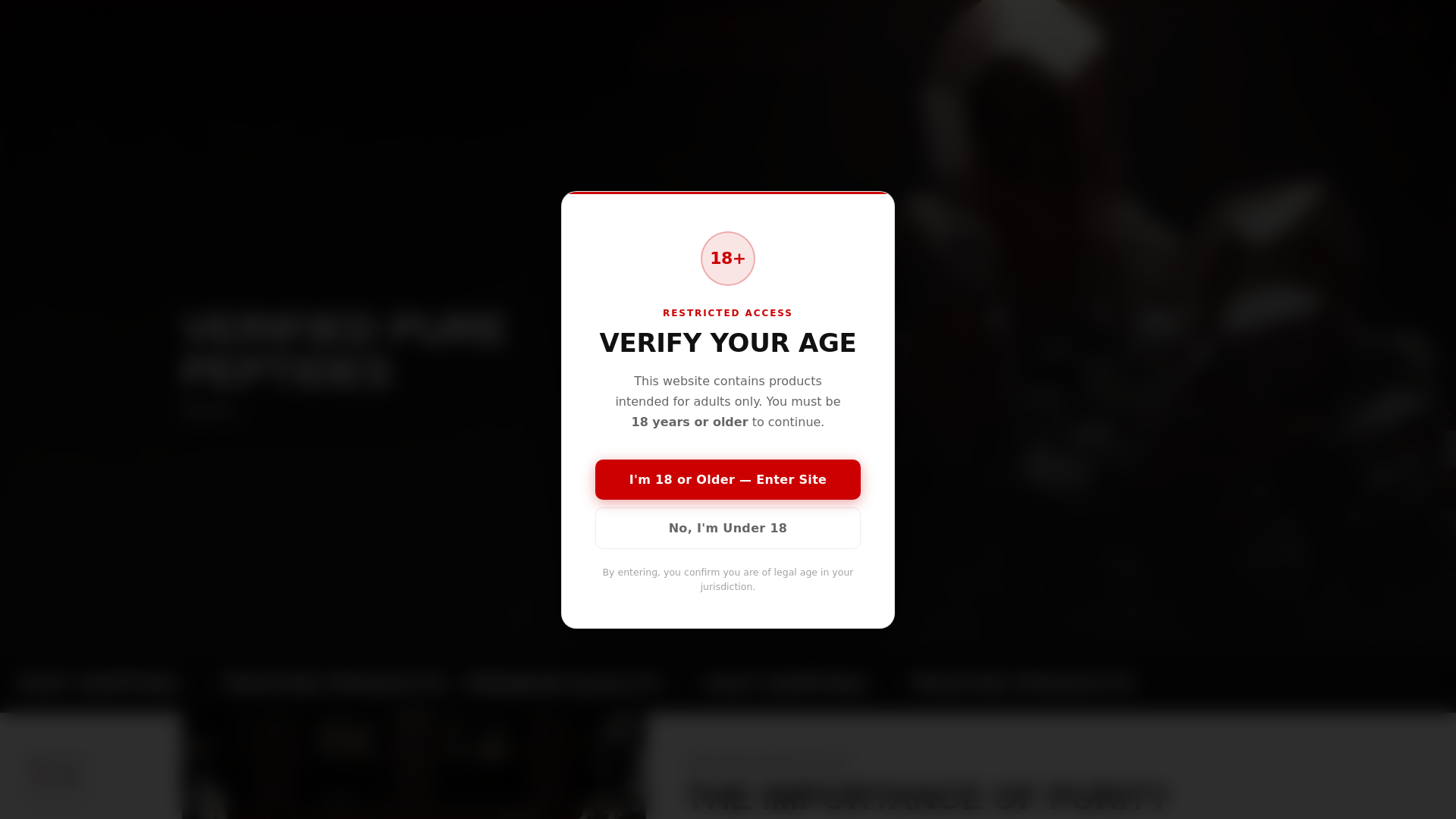website screenshot of https://setonpeptides.ca