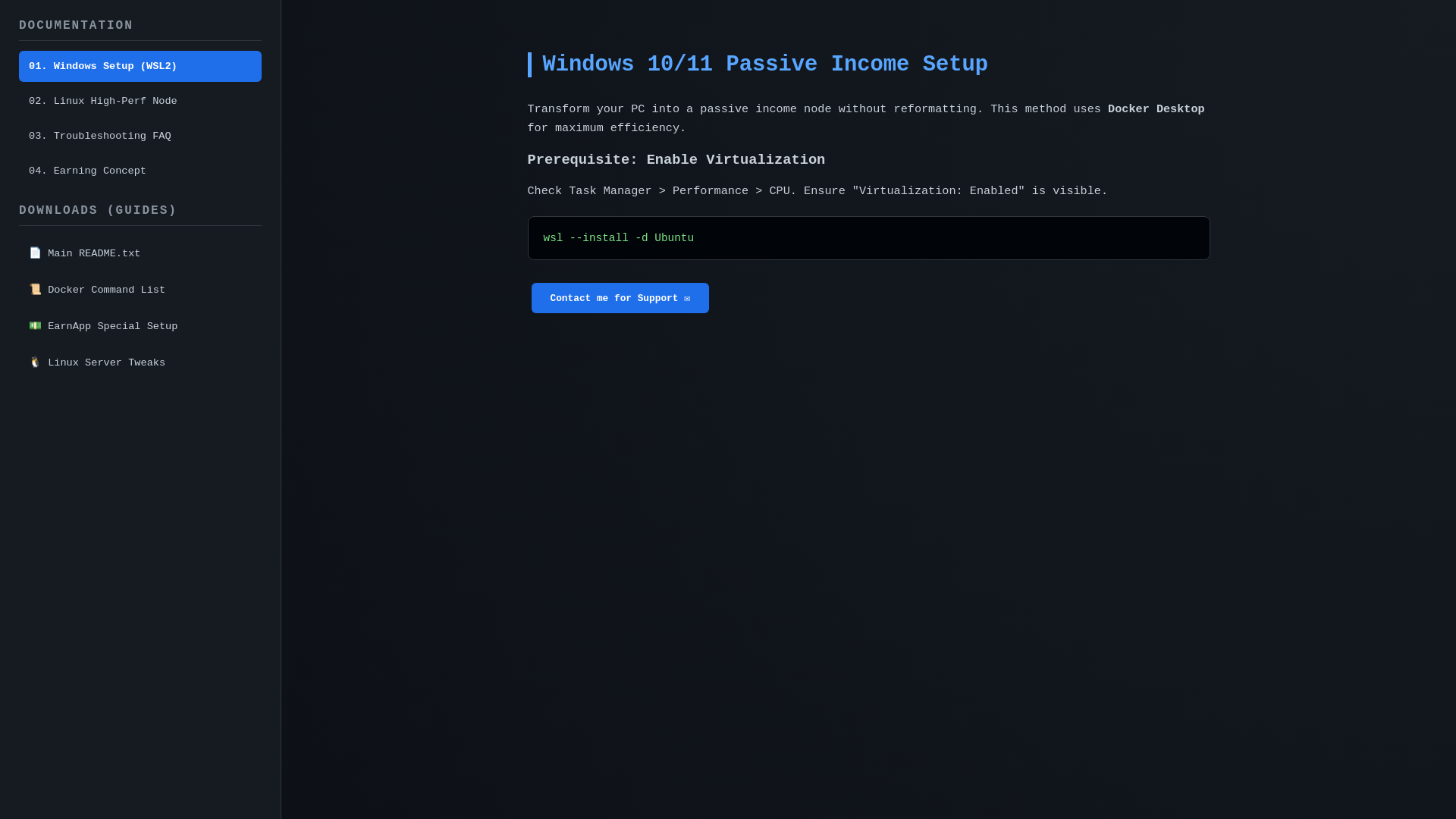 website screenshot of https://windows-passiveincome-setup.pages.dev/