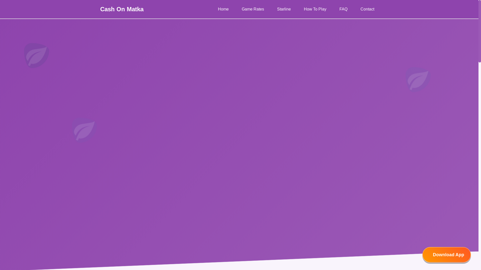 website screenshot of https://cashonmatka.site/