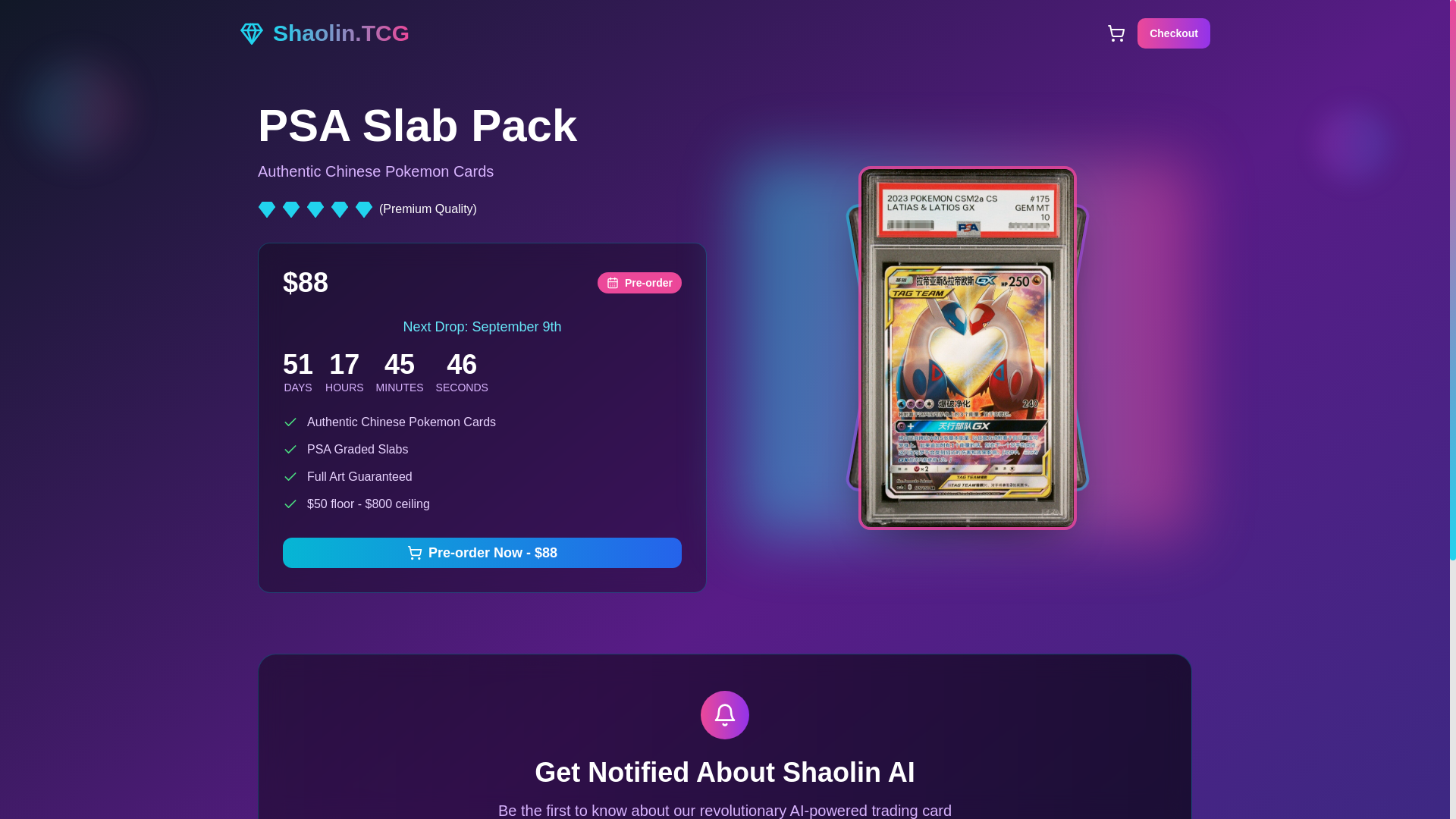 website screenshot of https://shaolintcg.com/