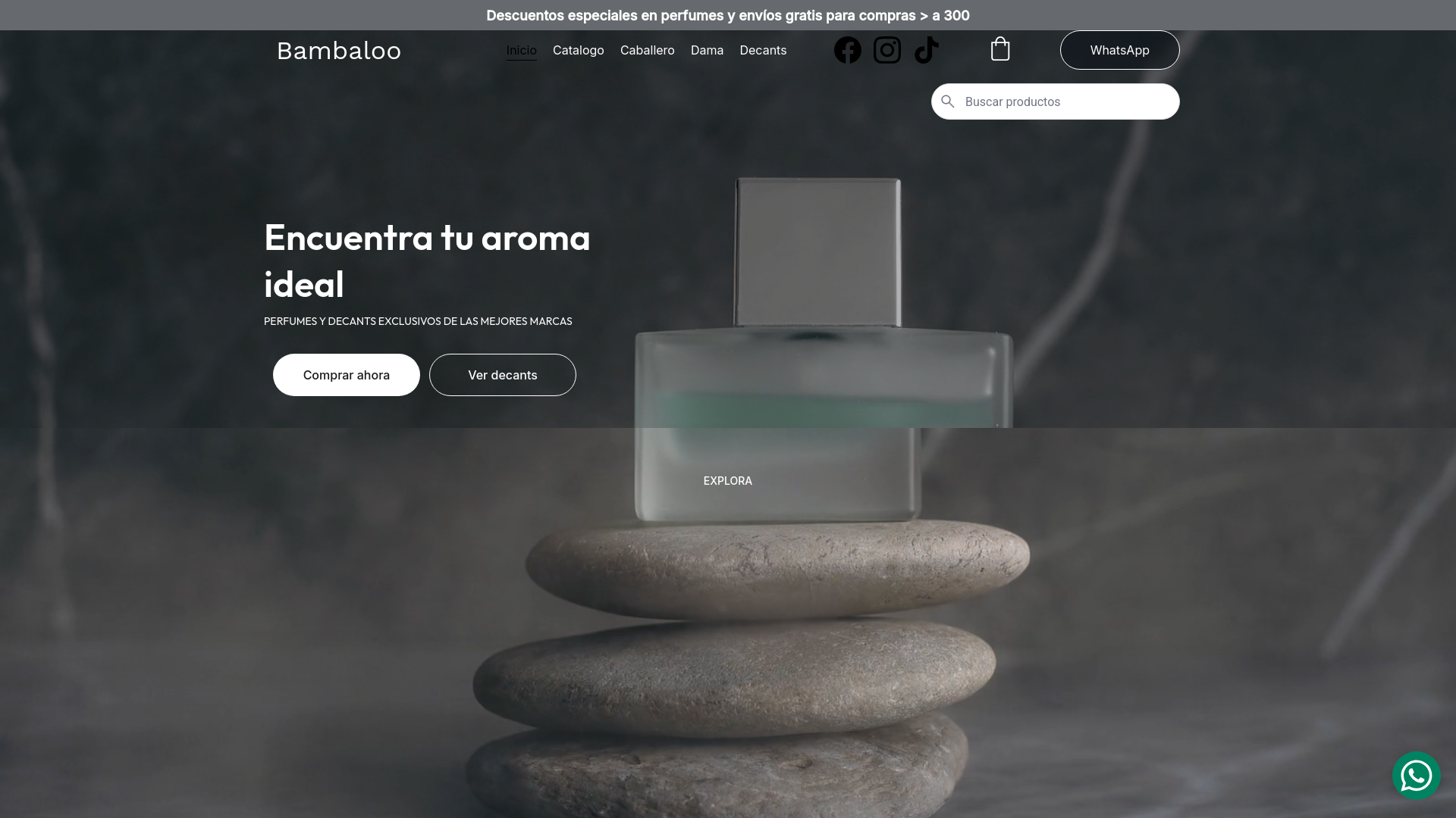 website screenshot of https://bambaloostore.com