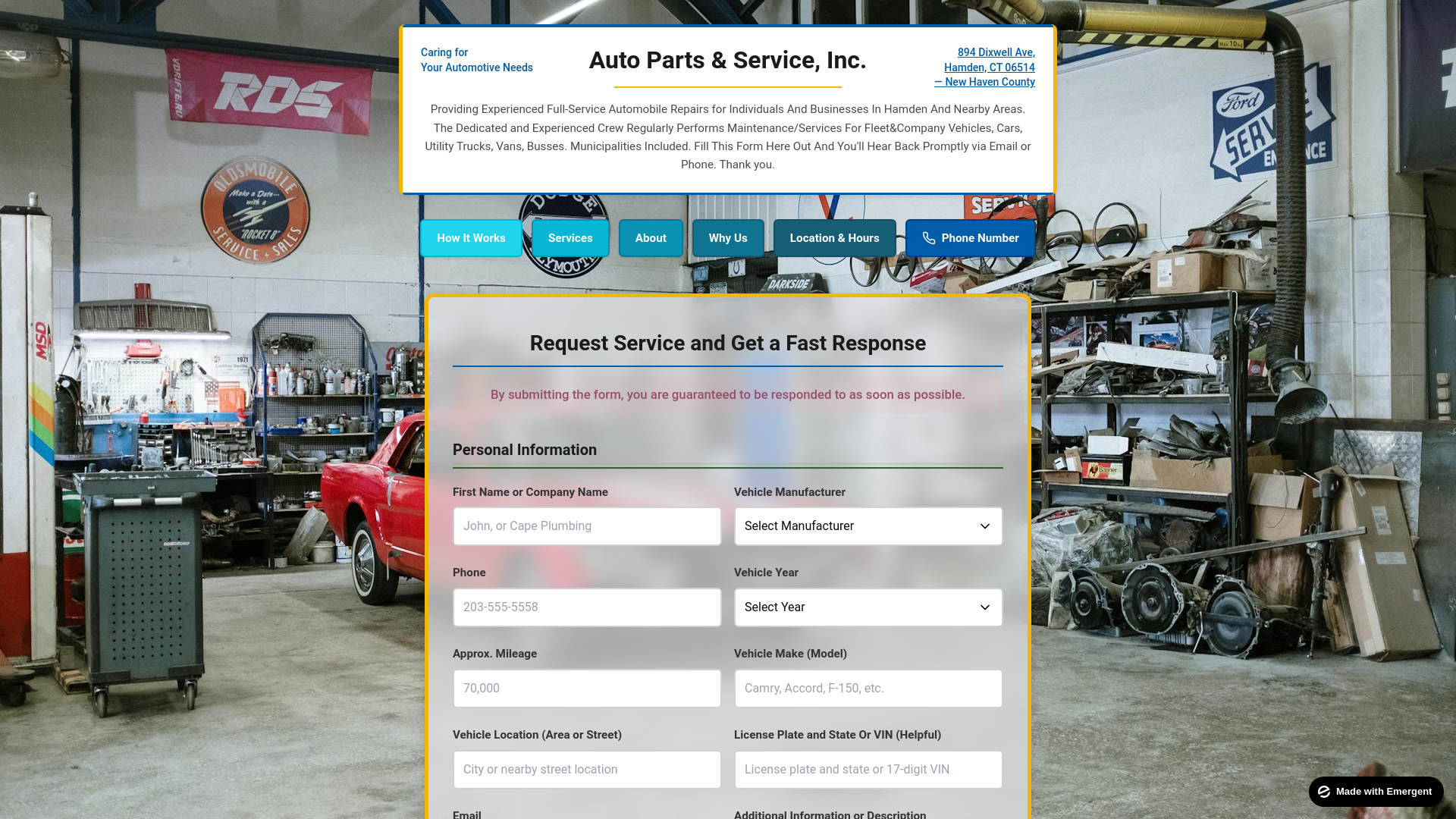 website screenshot of https://hamdenaps.com/