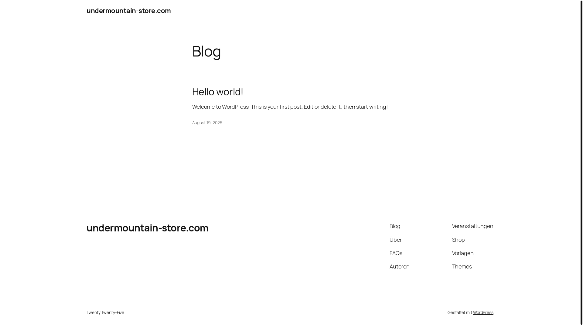 website screenshot of https://undermountain-store.com/