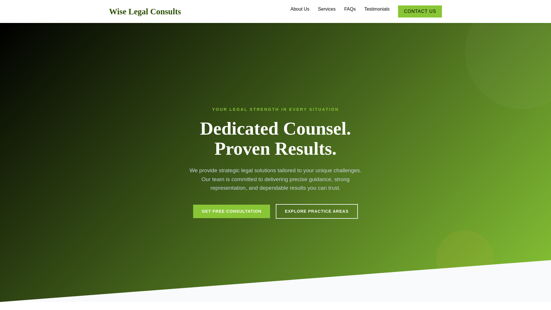 website screenshot of https://wiselegalconsults.com