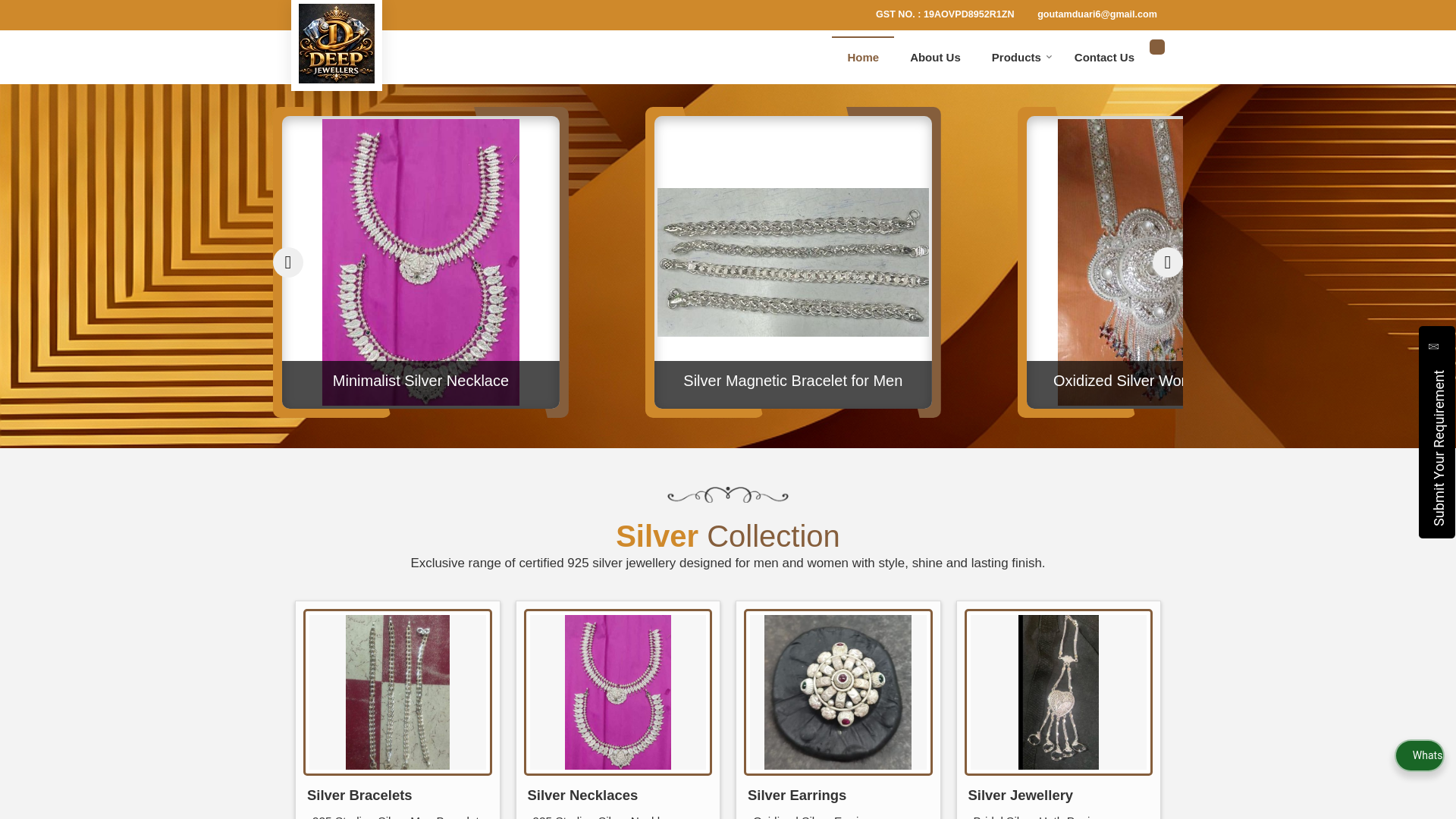 website screenshot of https://deep-jewellers.co.in/