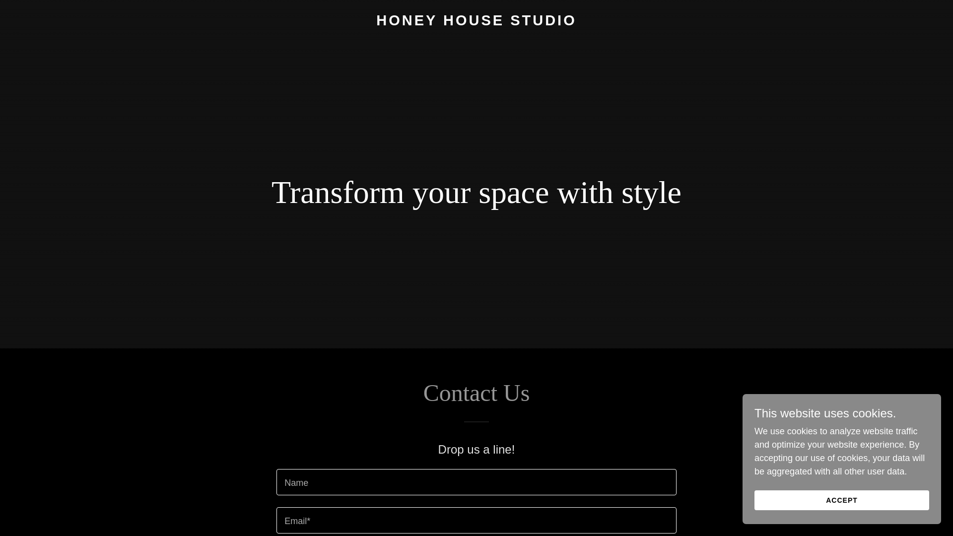 website screenshot of https://shophoneyhousestudio.com/
