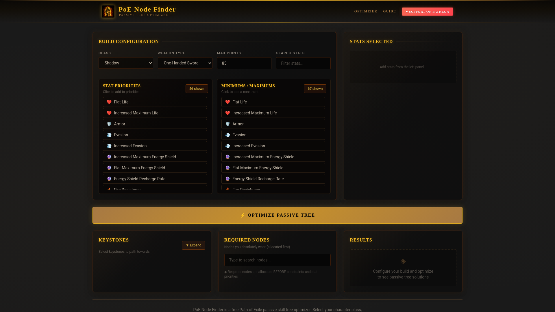 website screenshot of https://poenodefinder.pages.dev/