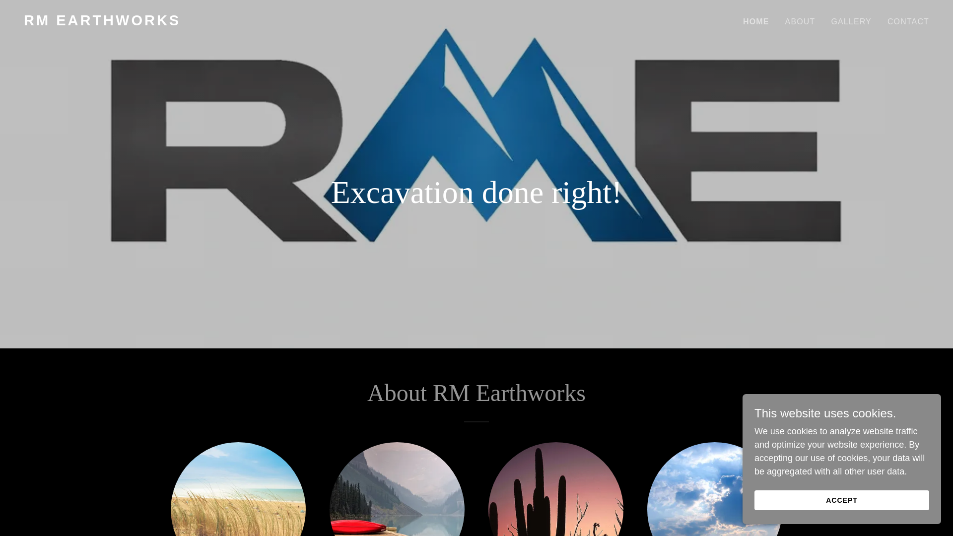 website screenshot of https://rmearthworks.net/