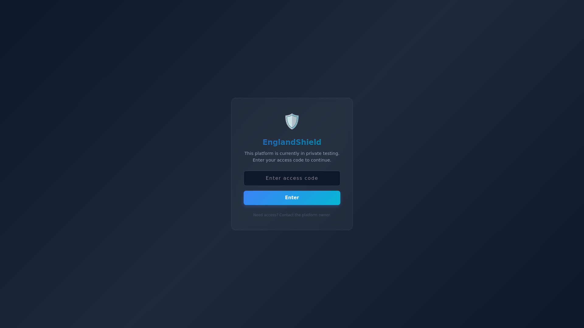 website screenshot of https://england-shield.com/