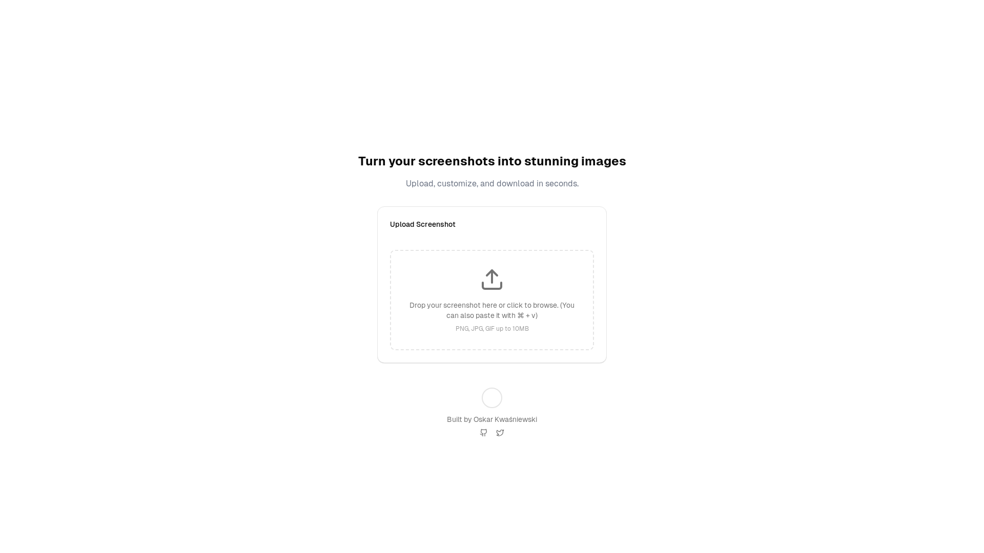 website screenshot of https://screeny.dev/
