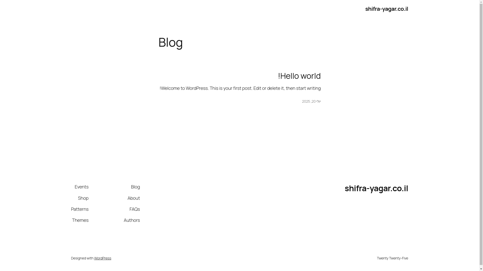 website screenshot of https://shifra-yagar.co.il/