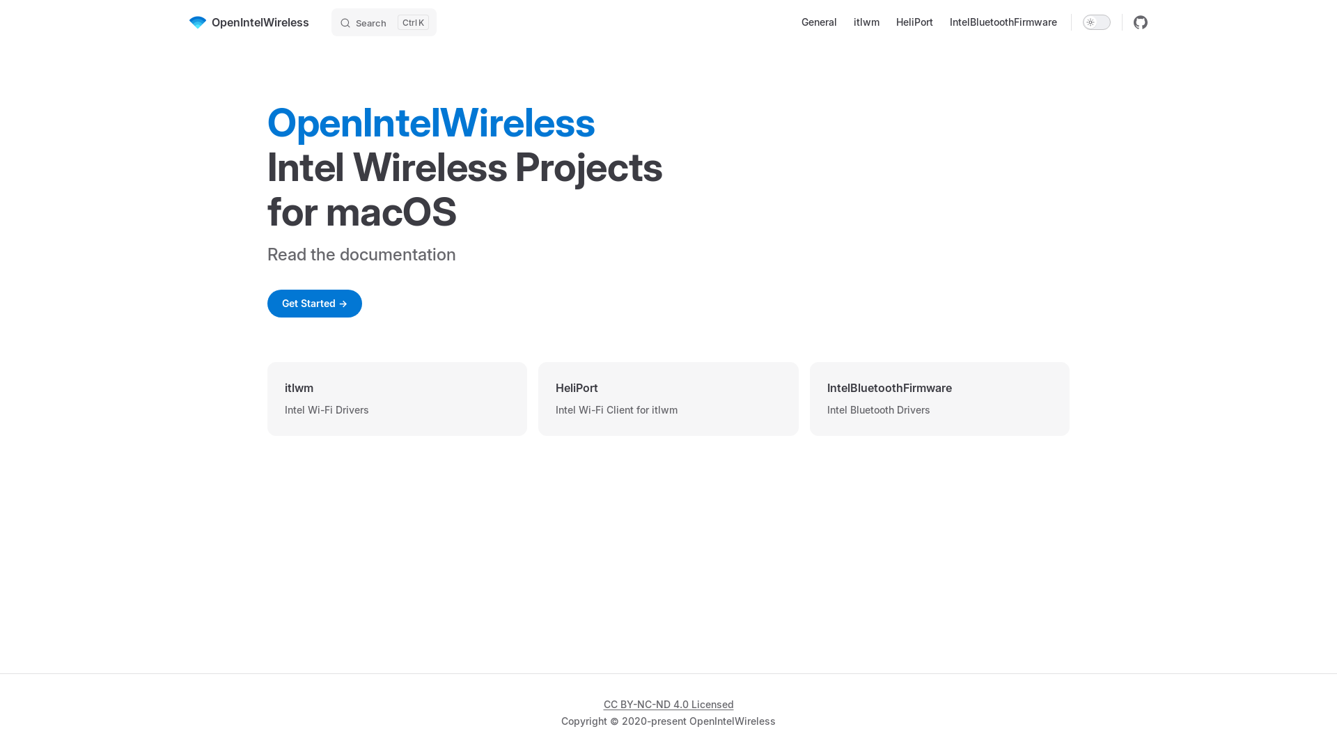 website screenshot of https://openintelwireless.pages.dev/
