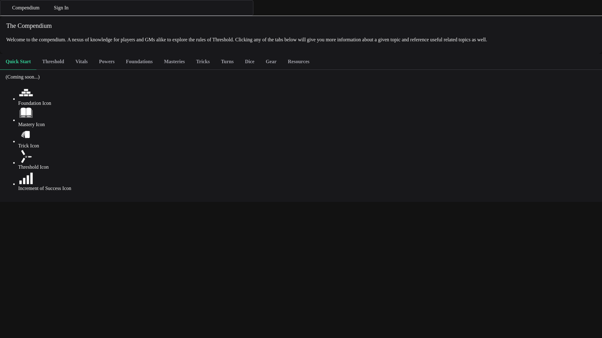 website screenshot of https://threshold-ttrpg.com