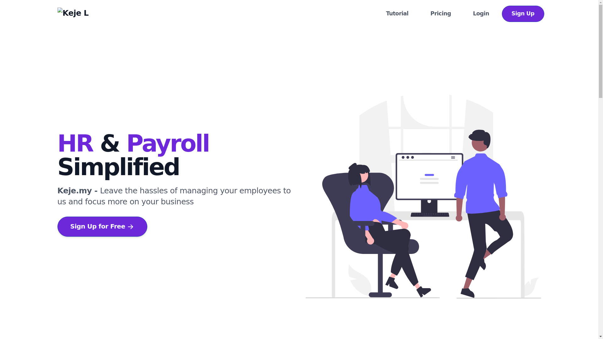 website screenshot of https://keje-landing.pages.dev/
