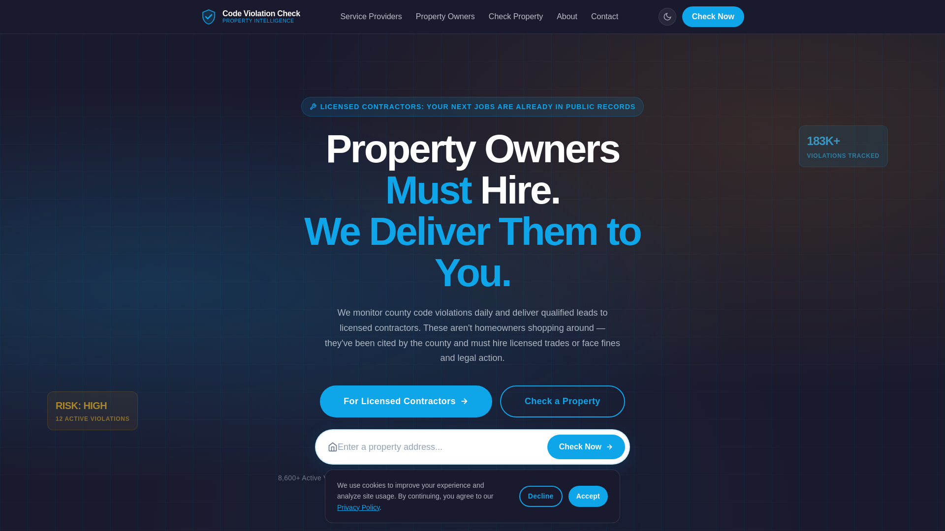 website screenshot of https://codeviolationcheck.pages.dev/