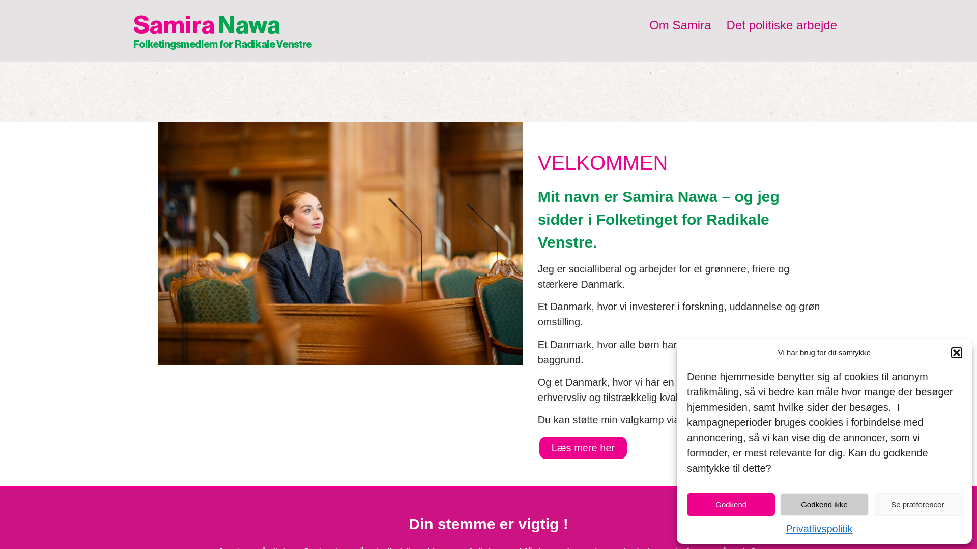 website screenshot of https://samiranawa.dk/