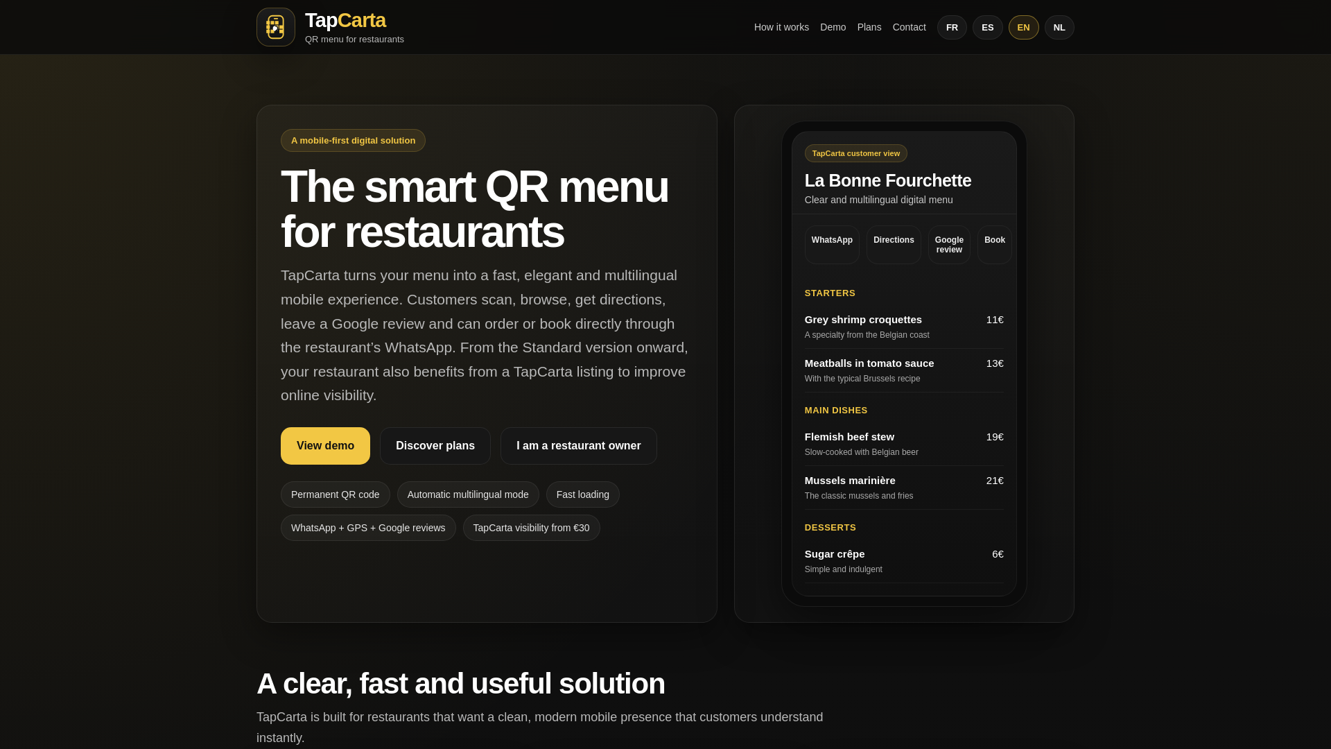 website screenshot of https://tapcarta.com/