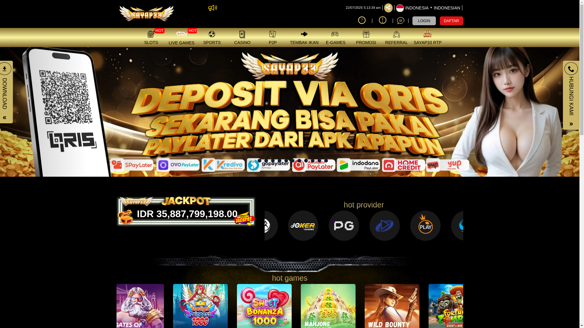 website screenshot of https://sayap33ily.com/