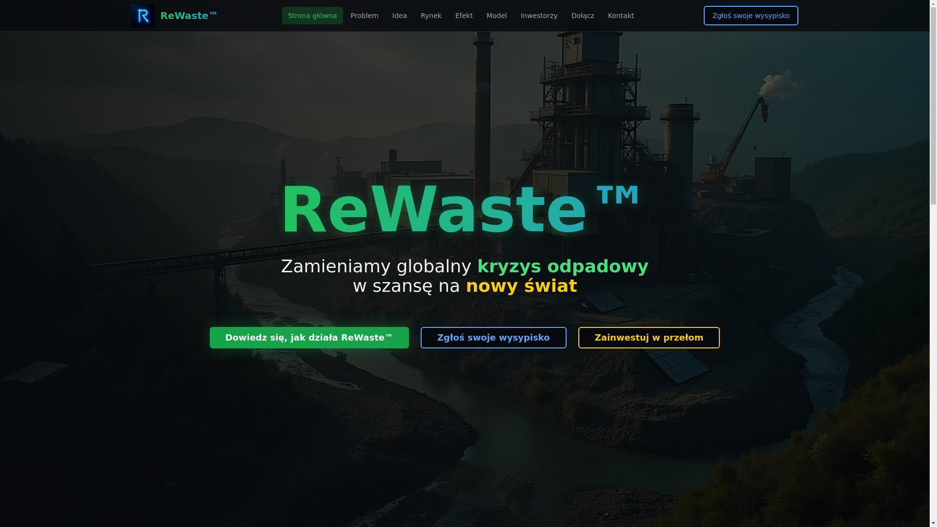 website screenshot of https://rewaste.pl/