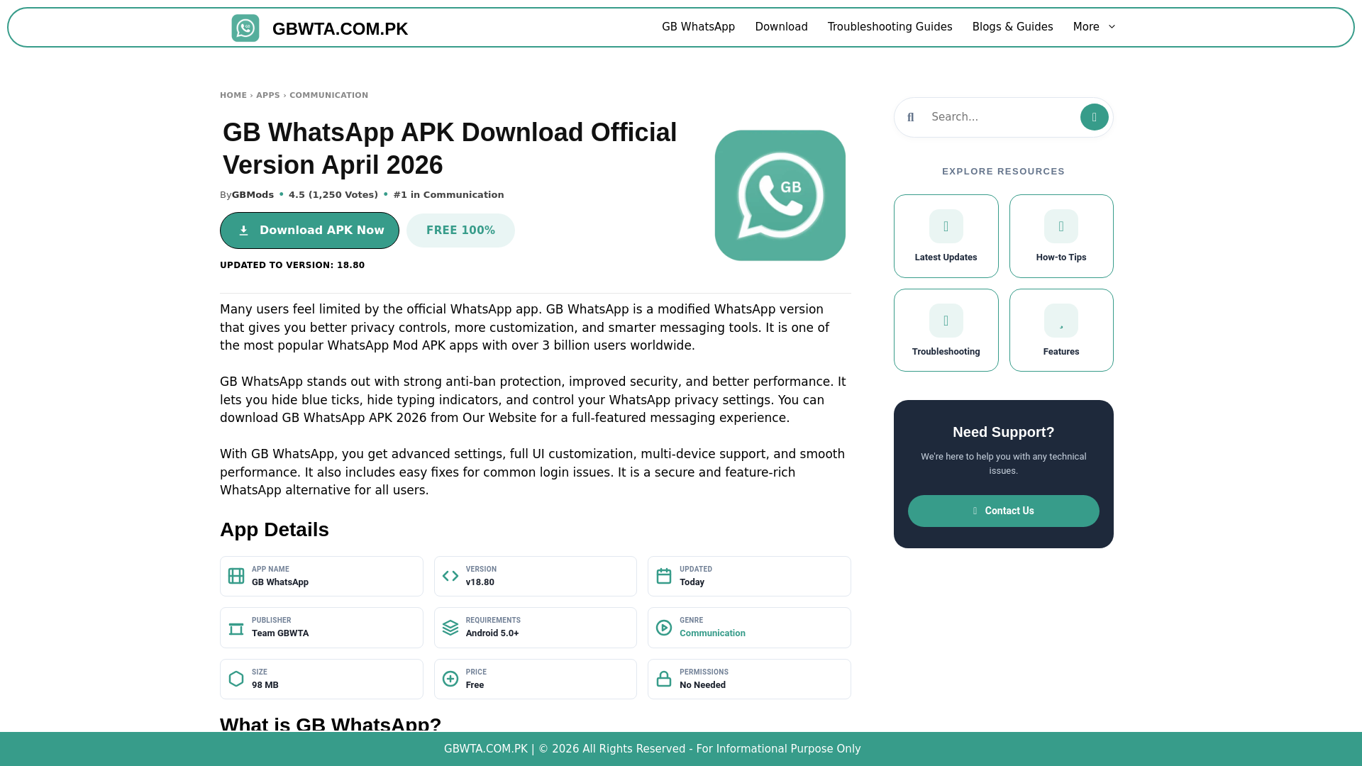 website screenshot of https://gbwta.com.pk