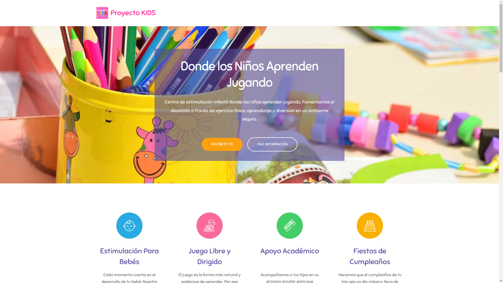 website screenshot of https://proyectokids.com/