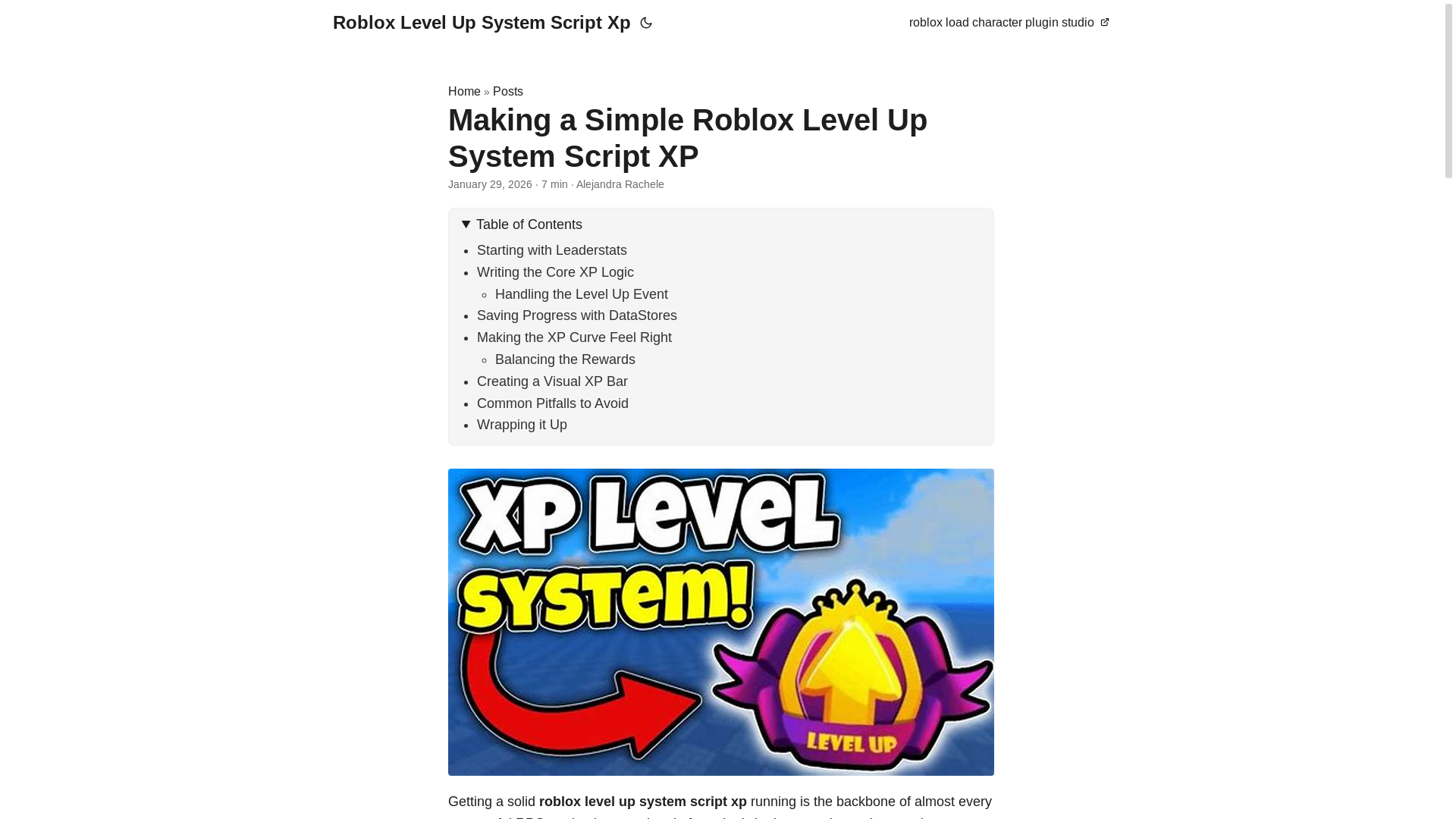 website screenshot of https://roblox-level-up-system-script-xp.pages.dev/