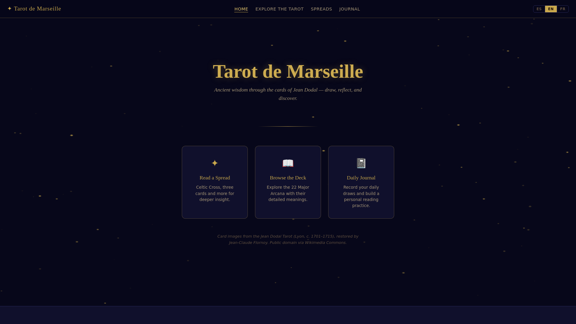 website screenshot of https://marseille-tarot-93l.pages.dev/