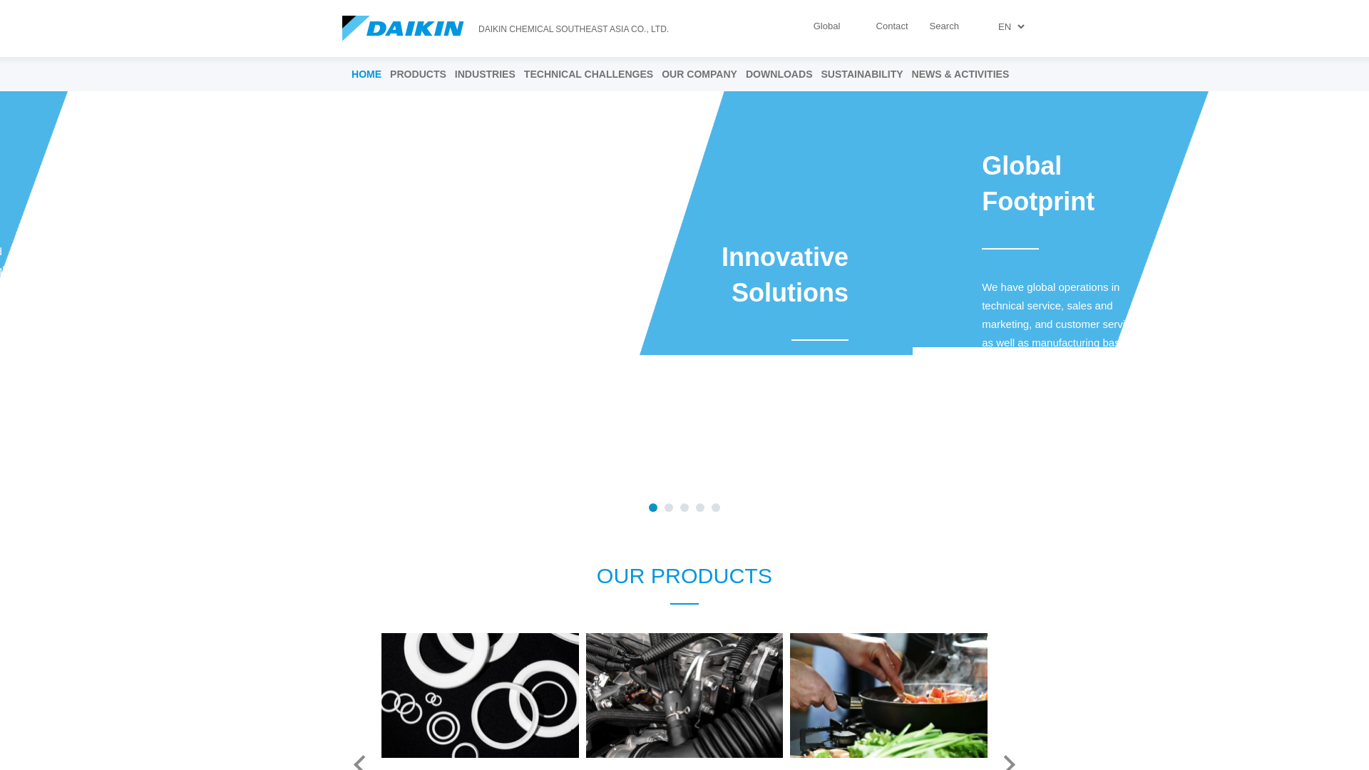 website screenshot of https://daikinchemicals.co.th/