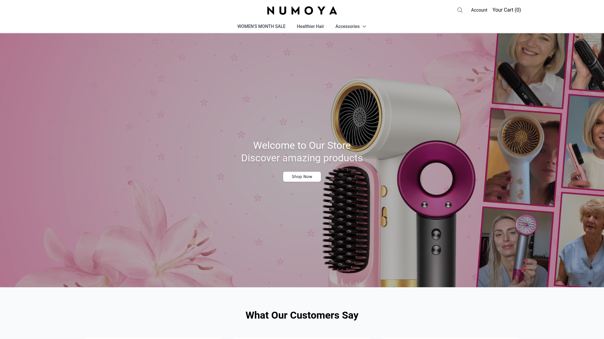 website screenshot of https://shopnumoya.shop/
