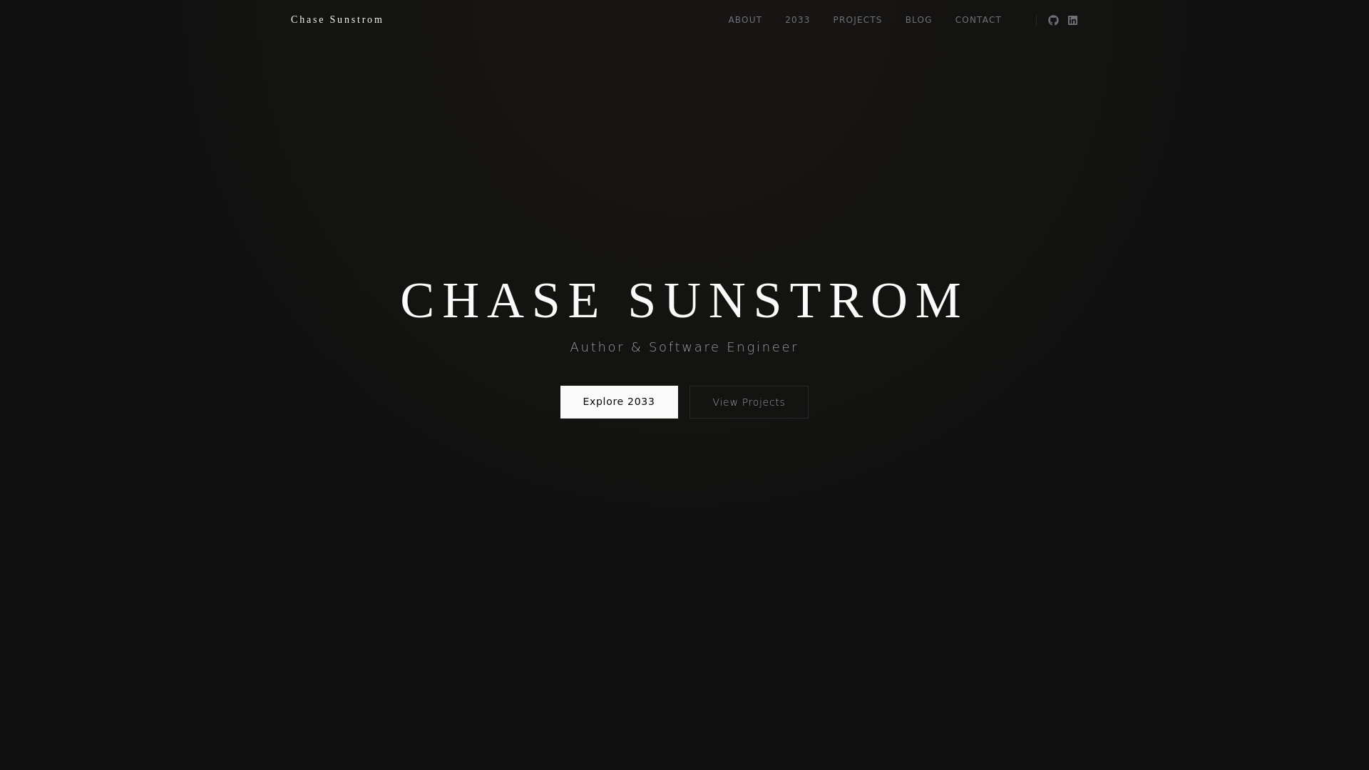 website screenshot of https://chasesunstrom.net